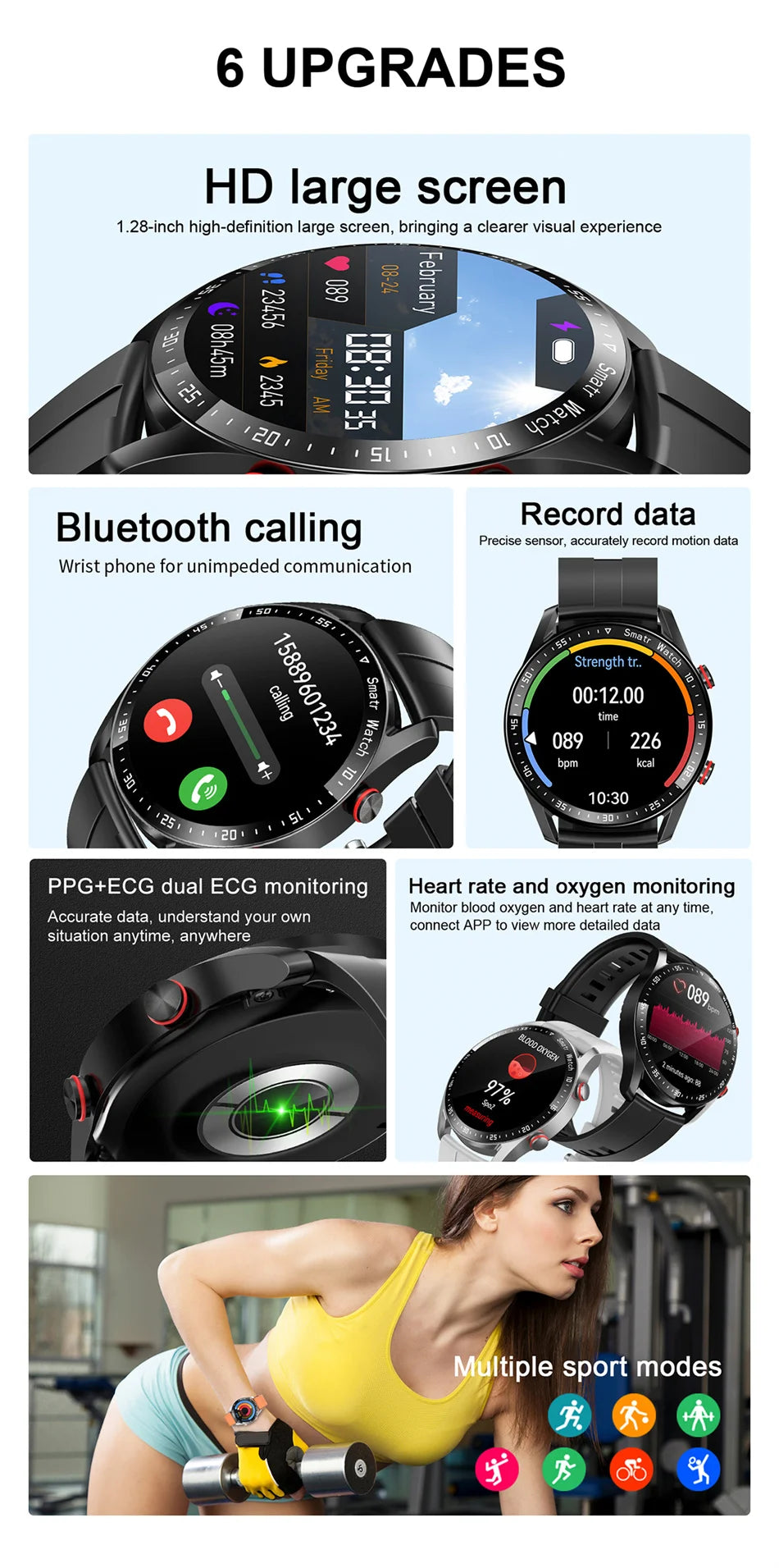 ECG+PPG Bluetooth Call Smart Watch for Men
