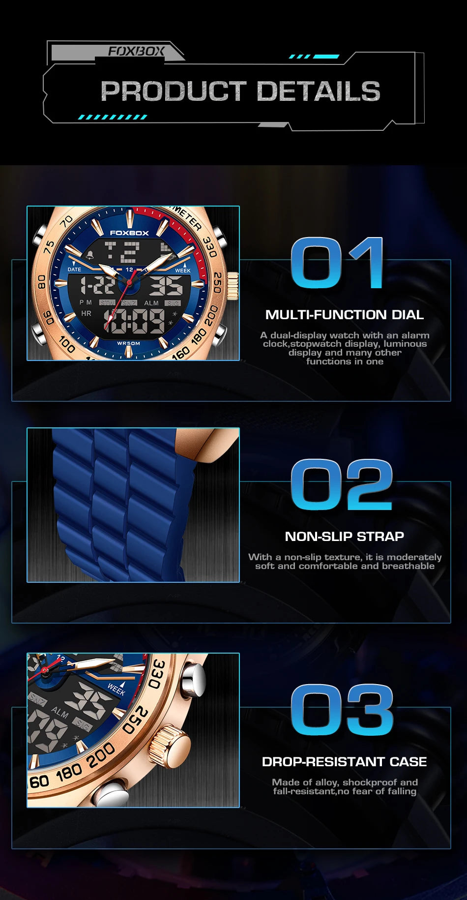 FOXBOX Fashion Military Watch