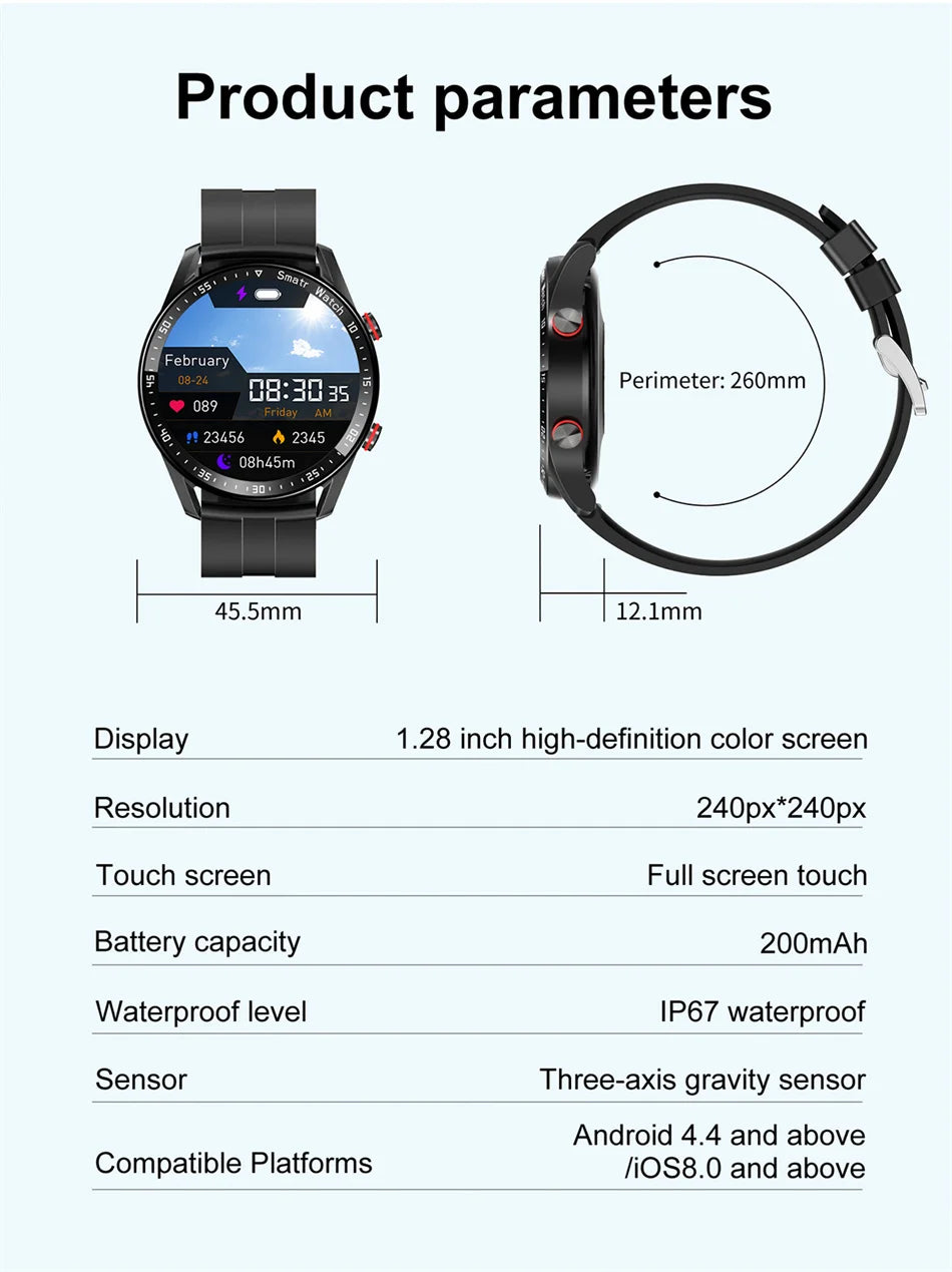 ECG+PPG Bluetooth Call Smart Watch for Men
