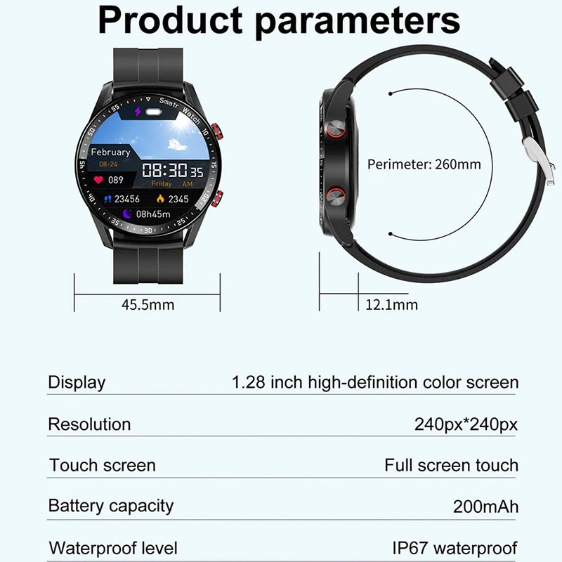 ECG+PPG Bluetooth Call Smart Watch for Men
