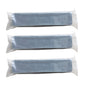 Three packages of blue straws on a white background