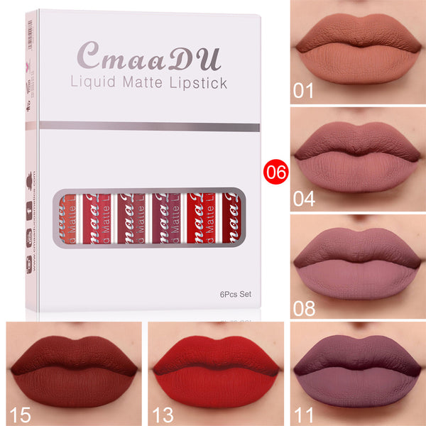 Indulge in the epitome of lip luxury with our Matte Non-Stick Cup Waterproof Lipstick Collection. This glamorous ensemble features six seductive shades in each box, offering a palette of possibilities for every mood and occasion.