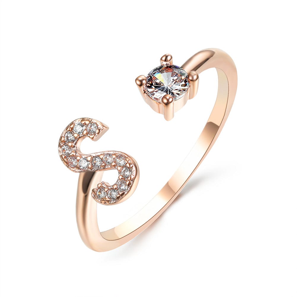 Adjustable Intial Letter Ring