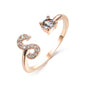 Adjustable Intial Letter Ring