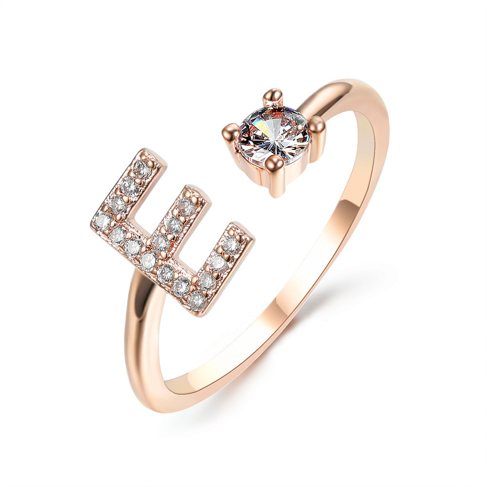 Adjustable Intial Letter Ring