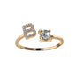 Adjustable Intial Letter Ring