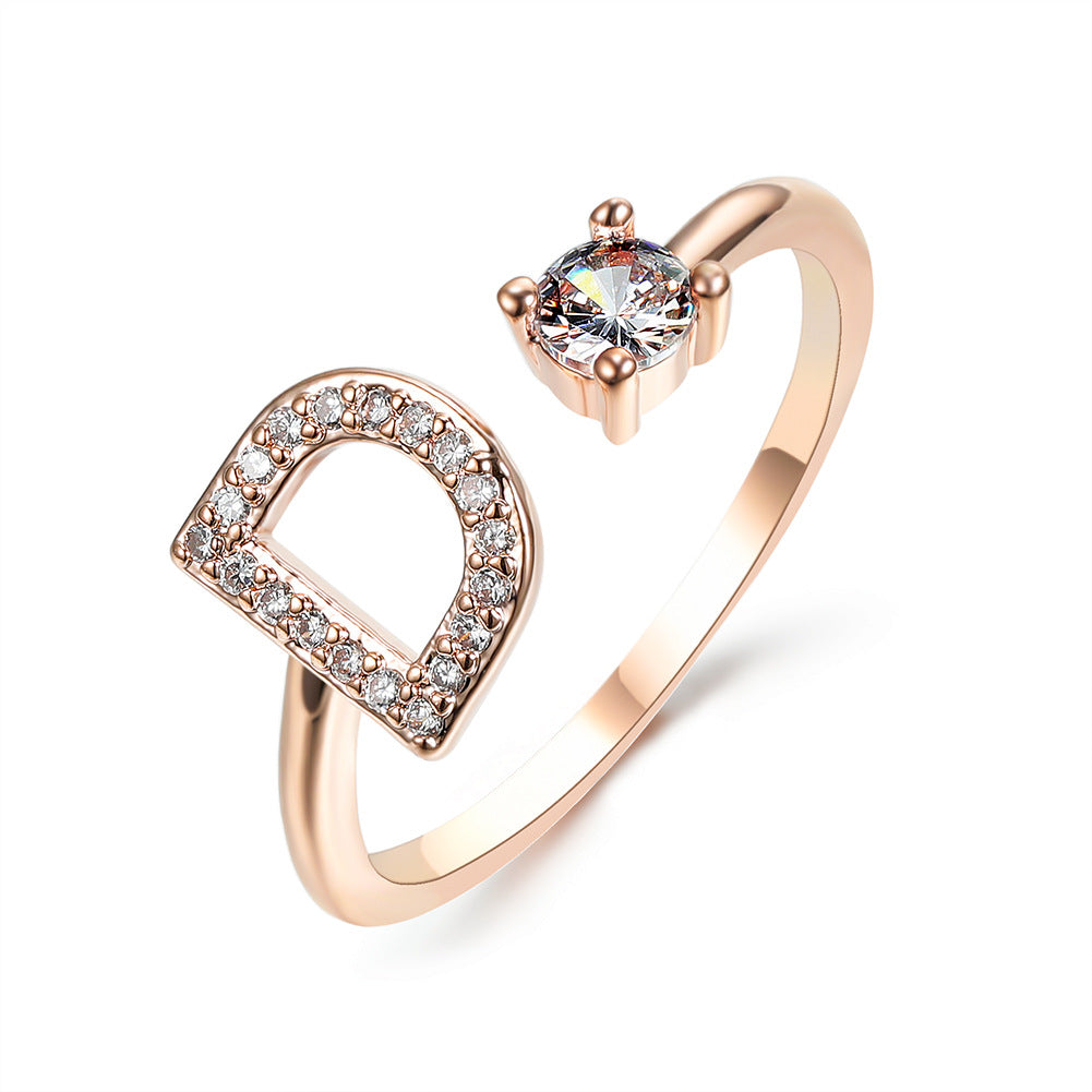 Adjustable Intial Letter Ring