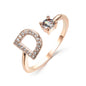 Adjustable Intial Letter Ring