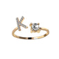 Adjustable Intial Letter Ring