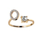 Adjustable Intial Letter Ring