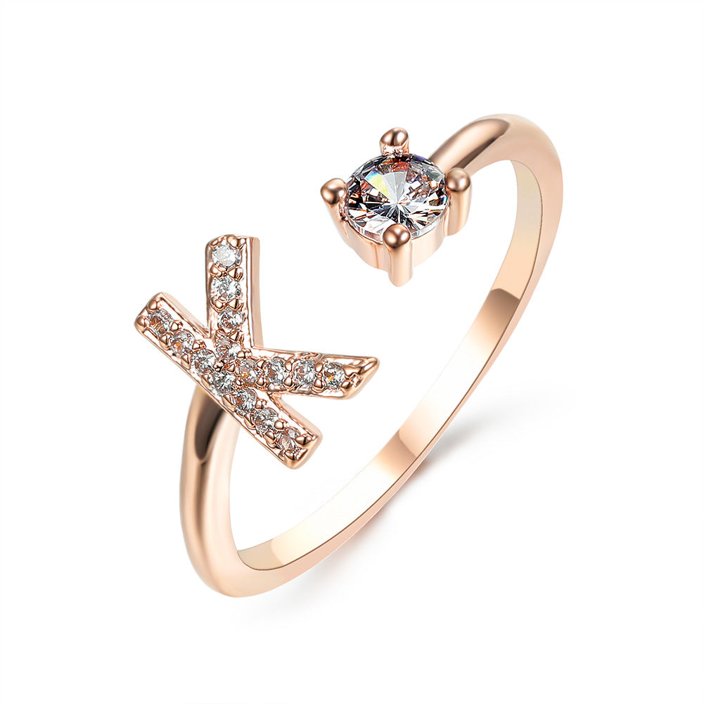 Adjustable Intial Letter Ring