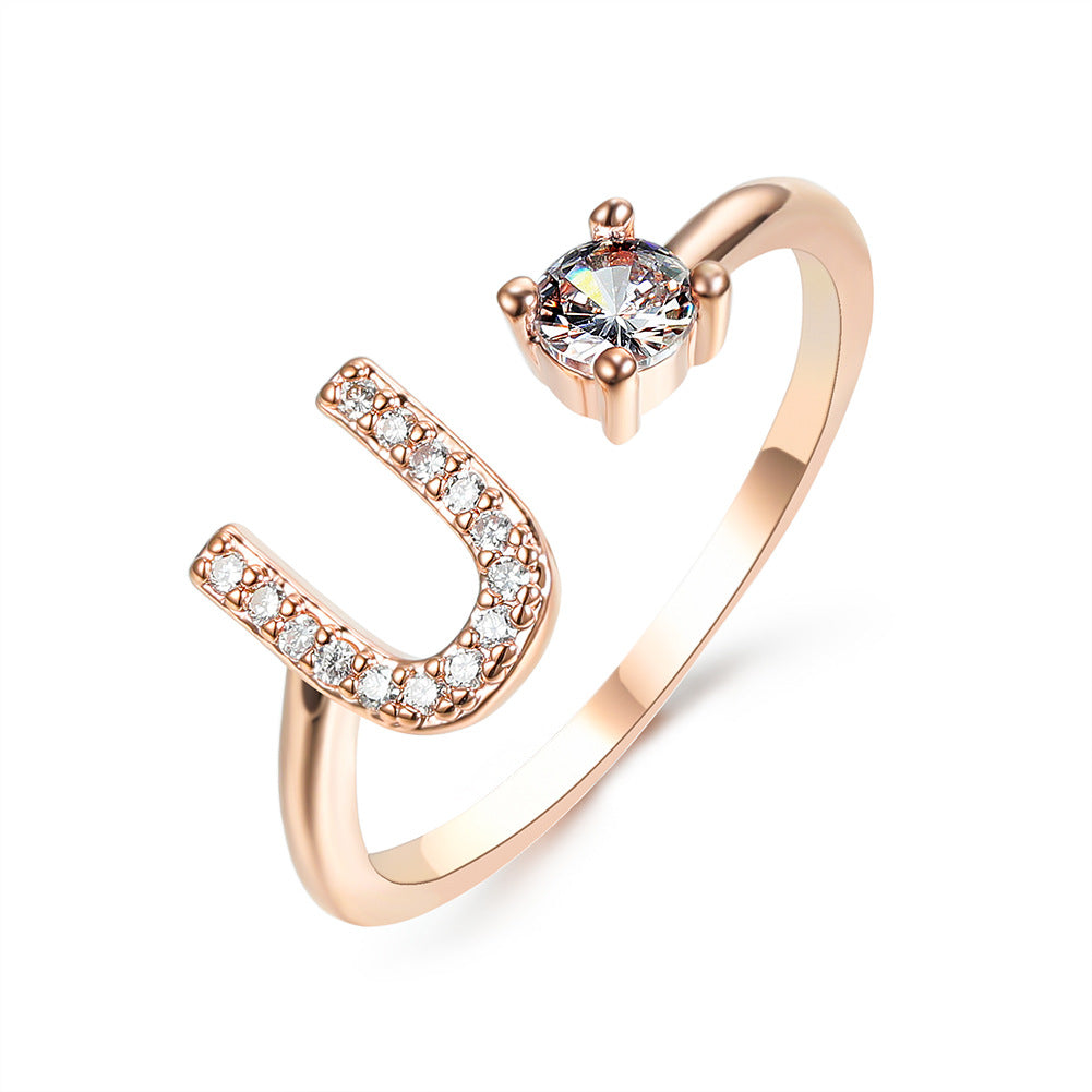 Adjustable Intial Letter Ring