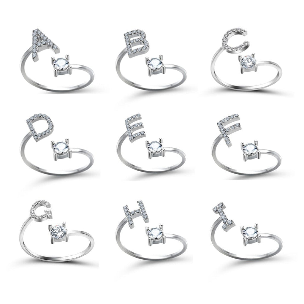 Adjustable Intial Letter Ring