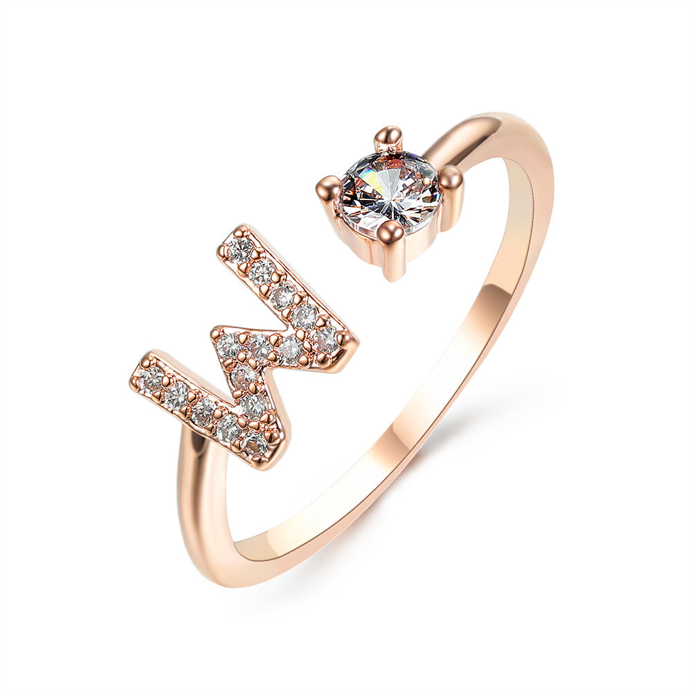 Adjustable Intial Letter Ring