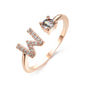 Adjustable Intial Letter Ring
