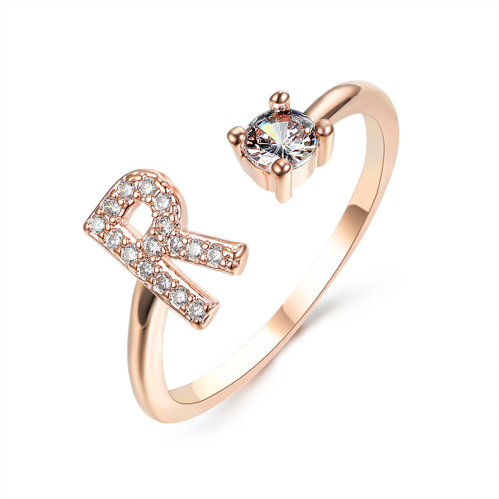 Adjustable Intial Letter Ring