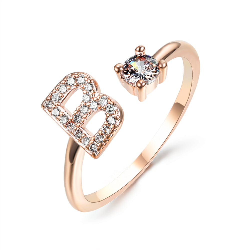Adjustable Intial Letter Ring