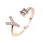 Adjustable Intial Letter Ring