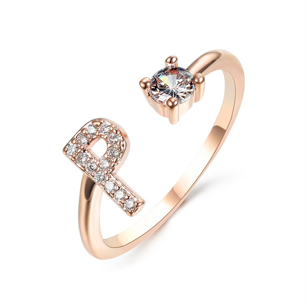 Adjustable Intial Letter Ring