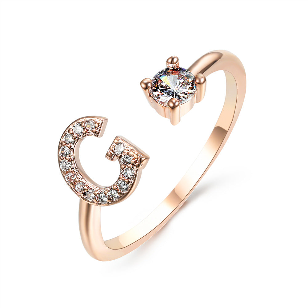 Adjustable Intial Letter Ring