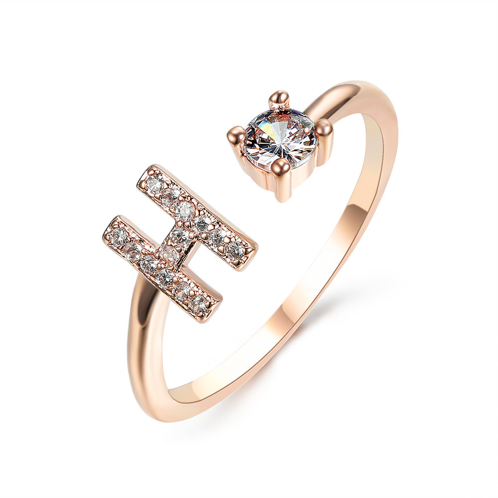 Adjustable Intial Letter Ring
