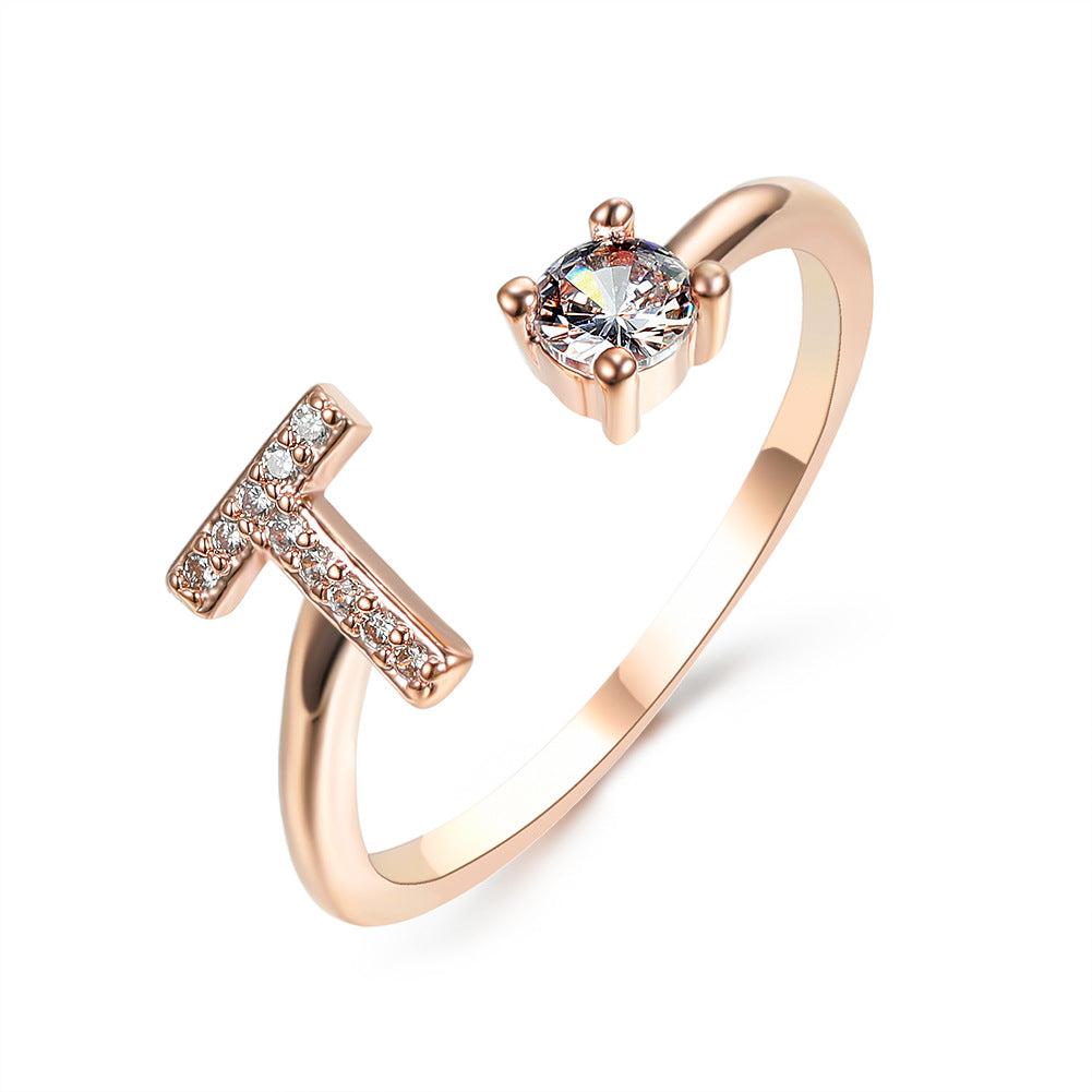 Adjustable Intial Letter Ring