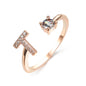 Adjustable Intial Letter Ring