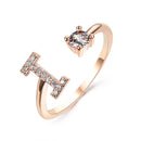 Adjustable Intial Letter Ring