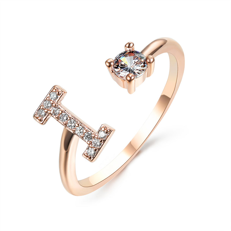 Adjustable Intial Letter Ring
