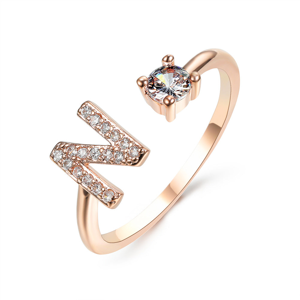 Adjustable Intial Letter Ring