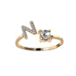Adjustable Intial Letter Ring