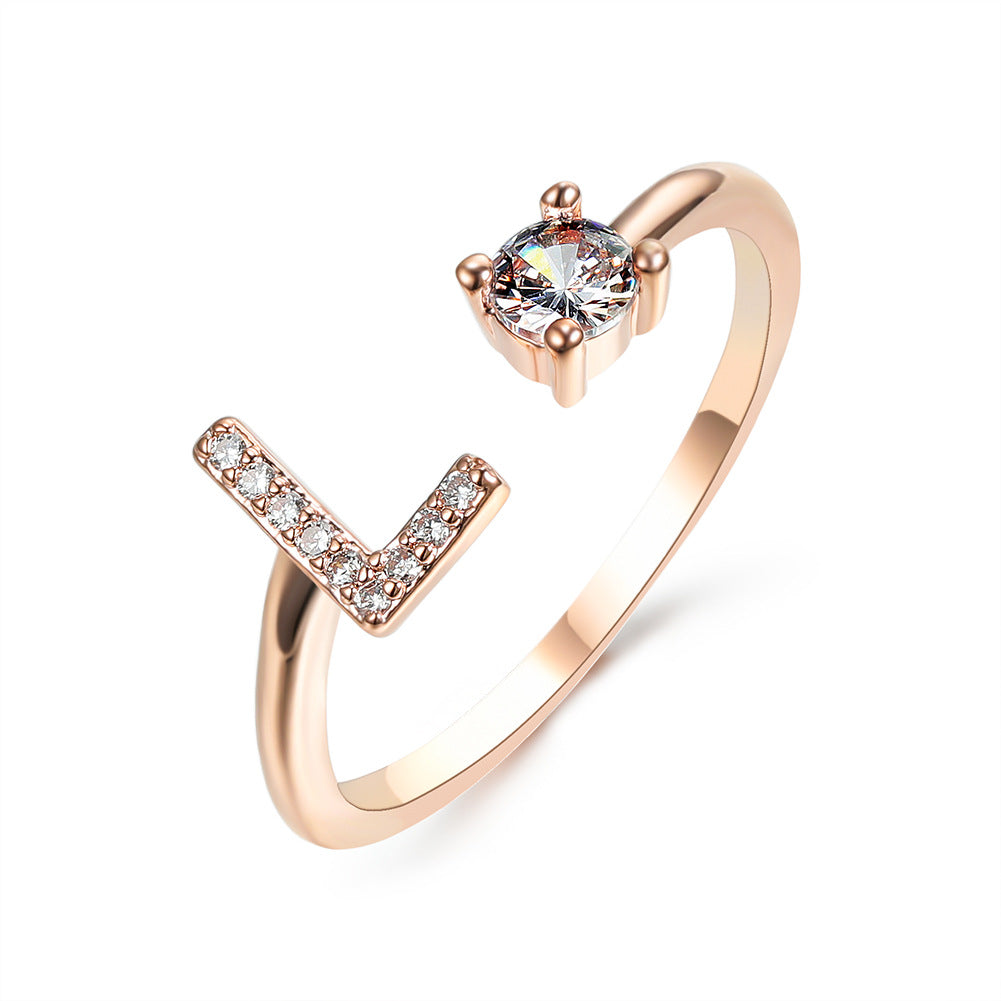 Adjustable Intial Letter Ring