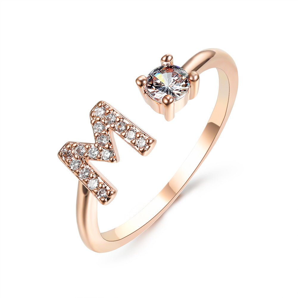 Adjustable Intial Letter Ring