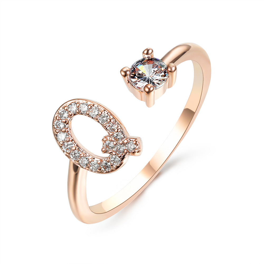 Adjustable Intial Letter Ring