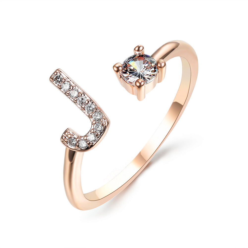 Adjustable Intial Letter Ring