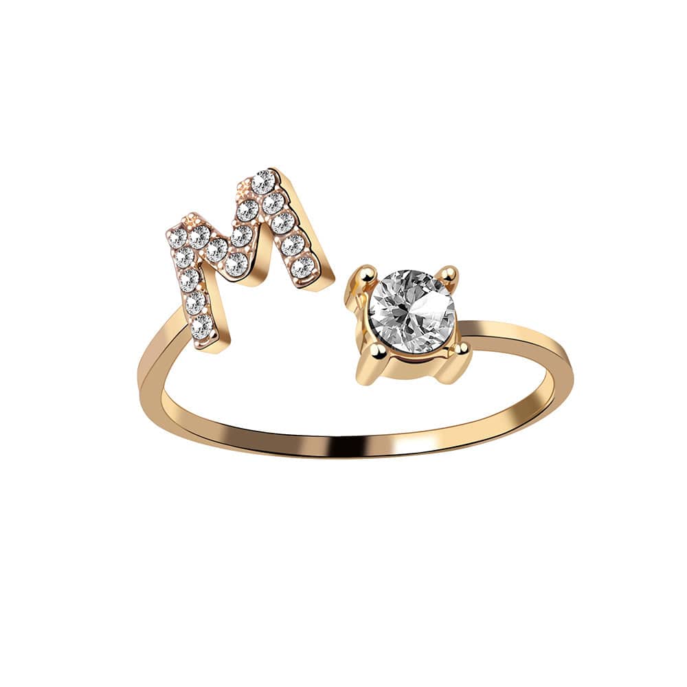Adjustable Intial Letter Ring