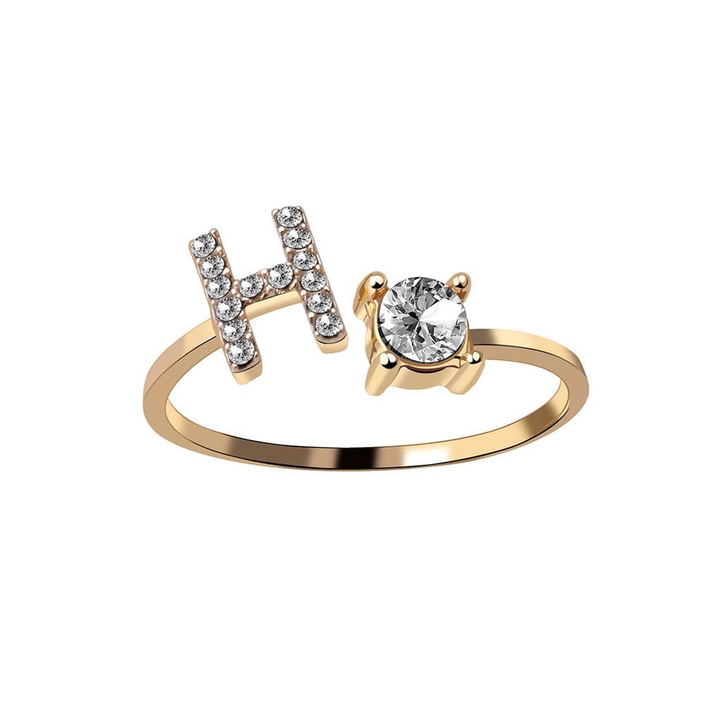 Adjustable Intial Letter Ring