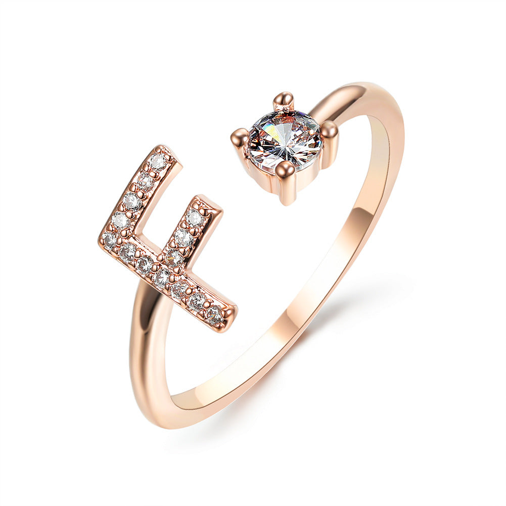 Adjustable Intial Letter Ring