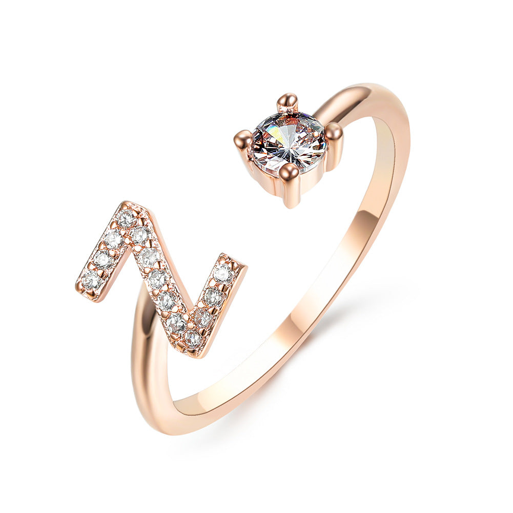 Adjustable Intial Letter Ring