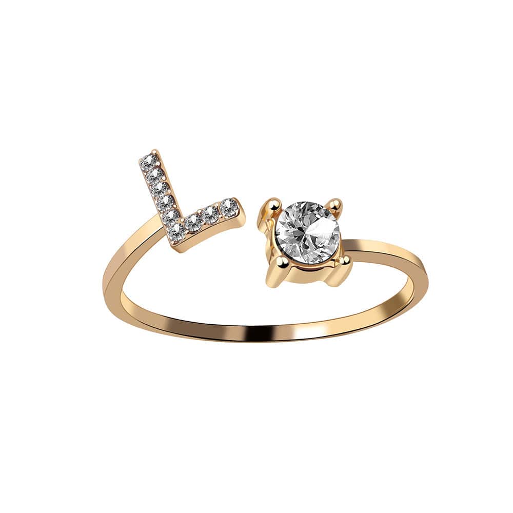 Adjustable Intial Letter Ring