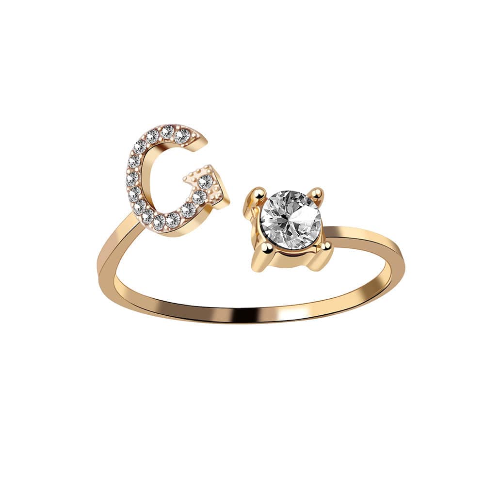 Adjustable Intial Letter Ring
