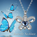 Sterling Silver Butterfly Heart Crystal Urn Necklace
